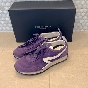 Rag & Bone Retro Runner Blue Violet Suede Sz 38.5 EUC